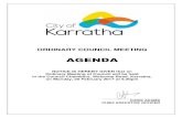 AGENDA - City of Karratha OCM... · Ordinary Council Meeting – Agenda 20 February 2017 Page 5 18.3 CONFIDENTIAL ITEM - REQUESTS FOR SUPPORT FOR FILM MAKING / VIDEO PRODUCTION .....