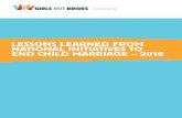 LESSONS LEARNED FROM NATIONAL INITIATIVES TO END … · LESSONS LEARNED FROM NATIONAL INITIATIVES TO END CHILD MARRIAGE – 2016 5 3Throughout the report, we have used the terminology