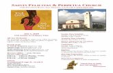 SAINTS FELICITAS & PERPETUA CHURCH · 2018-08-01 · SAINTS FELICITAS & PERPETUA CHURCH 1190 PALOMAR ROAD, SAN MARINO, CA 91108 All Are Welcome! We encourage all Catholic adults living