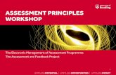 ASSESSMENT PRINCIPLES WORKSHOP · ASSESSMENT PRINCIPLES WORKSHOP •Aim-To create draft assessment principles that can be circulated for consultation and feedback ... assessment policies