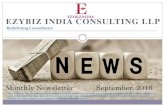 EZYBIZ INDIA CONSULTING LLP€¦ · Monthly Newsletter September, 2016 Redefining Consultancy. Content EzyBiz India 1 Due Dates for month of October, 2016 2 Taxation News- Direct