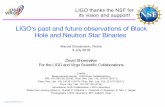 LIGO's past and future observations of Black Hole and ...Enhanced Michelson interferometers » LIGO, Virgo use variations GWs modulate the distance between the end test mass and the