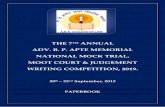 ADV. B. P. APTE MEMORIAL NATIONAL MOCK TRIAL, MOOT … · 2019-07-26 · THE 7TH ANNUAL ADV. B. P. APTE MEMORIAL MOCK TRIAL, MOOT COURT & JUDGEMENT WRITING COMPETITION, 2019. 5 |