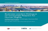 Business Leaders Dialogue on Corporate Respect for Human ... · We are pleased to welcome you today to ‘Business Leaders Dialogue on Corporate Respect for Human Rights: Addressing