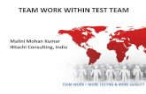 Malini Mohan Kumar Hitachi Consulting, India...Malini Mohan Kumar Hitachi Consulting, India Reiterating topic? Team work? Why? TEAM WORK WITHIN TEST TEAM The “Top Ten” Skills shortages