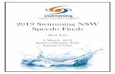 2019 Swimming NSW Speedo Finals · Swimming NSW - Homebush Bay Pool - Site License HY-TEK's MEET MANAGER 7.0 - 27/02/2019 Page 1 2019 Speedo Sprint Series - Finals - 9/03/2019 Team