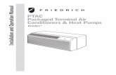 Installation and Operation Manual - Friedrich Air Conditioning · Installation and Operation Manual PTACPackaged Terminal AirConditioner s & Heat Pumps ZoneAire ®