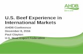 International Beef Markets - AHDB Beef & Lambbeefandlamb.ahdb.org.uk/wp-content/uploads/2016/12/... · Burger King 4,998 7,126 12,124 Dominos 4,422 5,200 9,622 Dunkin Donut 3,005