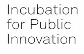 InObjectives cubation for Public Innovation · public innovation needs support from a local organisation that can provide the solution to the incentive problem, and feed innovation