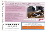 2016 Winter Dairy Management · South Central NY Dairy & Field Crops Digest 2016 Winter Dairy Management Transition Cows: Nutrition, Animal Behavior & Environmental Considerations,