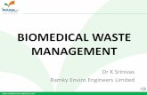 MANUAL ON BIOMEDICAL WASTE MANAGEMENT...BIOMEDICAL WASTE MANAGEMENT Dr K Srinivas Ramky Enviro Engineers Limited 2 Any waste generated during Diagnosis, Immunisation, Treatment of