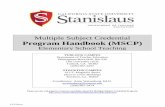 Multiple Subject Credential Program Handbook (MSCP) · Emphasis in the Multiple Subject Credential Program CSU Stanislaus offers the following authorizations (specializations) in