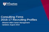 Consulting Firms 2016-17 Recruiting Profiles...Consulting Firms 2016-17 Recruiting Profiles Wharton MBA Career Management Updated, August 2016 . ... Atul Aggarwal WG’04, Partner