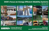 DOE’s Focus on Energy Efficient Mobility SystemsHow mobility patterns and traveler behaviors might be affected by technology/policy changes How automation, connectivity, electrification,
