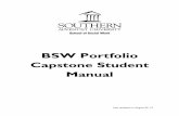 BSW Portfolio Capstone Student Manual · Main BSW Portfolio Pages Welcome Page: This page should be professional, informative and inviting. The following elements should be included