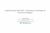 Challenges of Implementing Total WSH Total WSH – Workplace Chall… · WHP Activities Encourage Singapore Health Awards . Practical Strategies • Spread out programmes and costs
