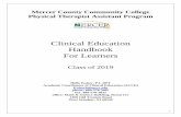 Clinical Education Handbook For Learners · Clinical Site A facility in which physical therapy is practiced. Examples include outpatient physical therapy, acute hospitals, skilled