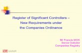 Register of Significant Controllers – New Requirements .... Briefin… · A company incorporated in Hong Kong is required – ∗to identify significant controllers of the company
