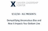 9/12/18 – XLC PRESENTS: Demystifying Unconscious Bias and ... · 9/12/18 – XLC PRESENTS: Demystifying Unconscious Bias and . How It Impacts Your Bottom Line. ... She designs solutions