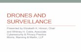 DRONES AND SURVEILLANCE · telecommunications between providers and patients to help diagnose and treat •In the field of emergency medicine, drones have been used to deliver automated