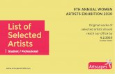 artscapes 2020 selected artists · 2020-01-27 · Amisha Gupta Mohali Mohali Aparna Alekh kudtarkar Anandatman Mumbai Maharashtra Apurva Vinod Bhande The Cociety Dombivli Maharashtra