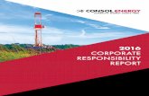 CORPORATE RESPONSIBILITY REPORT · CONSOL Energy’s total 2016 natural gas production was 394 Bcfe. Given the fluctuations in commodity prices, CONSOL Energy managed its assets and