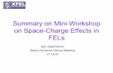 Summary on Mini-Workshop on Space-Charge …...2007/12/17  · GPT for complete setup bunch evolves accelerator exit focusing triplet undulator transverse expansion longitudinal expansion