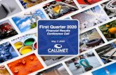 First Quarter 2020calumetspecialty.investorroom.com/download/Q1+2020+EPS...First Quarter 2020 Financial Results Conference Call 2 This Presentation has been prepared by Calumet Specialty