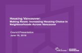Making Room Council presentation June 2018€¦ · Making Room: Increasing Housing Choice in Neighbourhoods Across Vancouver Council Presentation June 19, 2018 . Overview • Scope