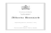 Province of Alberta - Legislative Assembly of Alberta · 12/7/2016  · Province of Alberta . The 29th Legislature Second Session . Alberta Hansard . Wednesday afternoon, December