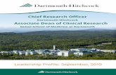 Chief Research Officer · Memorial Hospital, a 396-bed hospital founded in 1893, and the Lebanon division of the Dartmouth-Hitchcock Clinic, a large multi-specialty physician group