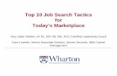 Top 10 Job Search Tactics for Today’s Marketplace€¦ · Top 10 Job Search Tactics for Today’s Marketplace Amy Jaller Gleklen, W ‘81, WG ‘86, MS, ... resume •Develop your