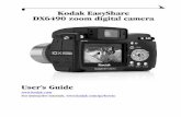 Kodak EasyShare DX6490 zoom digital camera · iv Product Overview Back View 1 2 Neck strap post EVF/LCD toggle button 9 Joystick (Move ); OK button (Press); 3 EVF (electronic viewfinder)