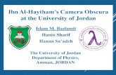 Ibn Al-Haytham’s Camera Obscura - University of Jordaneacademic.ju.edu.jo/hanan.saadeh/Lists/News/Attachments/22/Islam... · 1st Stage: Portable Camera Obscura. 2nd Stage: Transforming