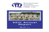 90th Annual Report - Warehouse CricketNotice of Annual General Meeting 1 Report from the President 2 Report from the Development Officer 5 Report from the Treasurer 8 Report from the
