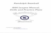 Randolph Baseball AAA League Manual, Drills and …...Randolph Baseball AAA League Manual, Drills and Practice Plans Commissioner: Brian Dougherty 973-809-6858 Email: Brian.Dougherty@hpe.com