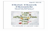 Christ Church Chronicle · Readers Bobbie Shannon 856260 Richard Wheller ... Lifts to church Jo Hatcliffe 858149 FFC & Tuesday Tots Beverley Kelly 790520 Choir & Junior ... will resume