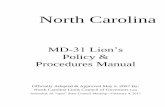 MD-31 Lions Policy & Procedures Manual...MD-31 Lion’s Policy & Procedures Manual “Preamble” This MD-31 Lion’s Policy and Procedures Manual is designed to provide policies and