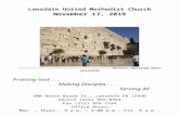 Church (215) 855-8364 - lansdaleumc.org · Web viewLansdale United Methodist Church. November . 17, 2019. Western (Wailing) Wall, Jerusalem. Praising God. . . Making. Disciples .