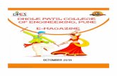 CAMPUS DIARY - Dhole Patil College of Engineering · 2019-11-25 · CAMPUS DIARY On the occasion of Navratri Dhole Patil College of Engineering celebrated ‘Dandiya Night-Rang Rasiya