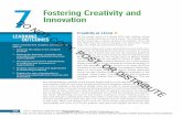 7 Fostering Creativity and Innovation · 2. Distinguish between creativity and innovation and understand how they work together 3. Recognize and resolve impediments to creativity