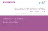 WJEC Level 3 Applied Certiﬁcate in FOOD SCIENCE AND NUTRITION · 2 Ensuring Food is Safe to Eat Mandatory External 3 Experimenting to Solve Food Production Problems Optional Internal