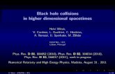 Black hole collisions in higher dimensional spacetimesblackholes/nrhep/Witek.pdf · Black hole collisions in higher dimensional spacetimes Helvi Witek, V. Cardoso, L. Gualtieri, C.