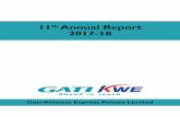 11th Annual Report 2017-18 - GATI-KWE - A leading Express ... · (AGM) of the members of Gati-Kintetsu Express Private Limited (CIN: U62200TG2007PTC056311) (the Company) will be held