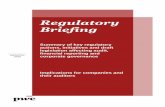 Regulatory Briefing - PwCRegulatory Briefing September 30, 2015 Page 3 of 36 Introduction This Briefing is arranged in two sections: ‘Key Developments’: Covering a range of regulatory