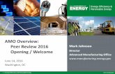 AMO Overview: Peer Review 2016 Opening / Welcome · • Led by Ames National Laboratory ... AMO Overview: Peer Review 2016 Opening / Welcome Author: United States Department of Energy
