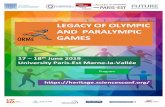 LEGACY OF OLYMPIC AND PARALYMPIC GAMES · Legacy of Olympic and Paralympic Games Monday 17 June 08:00 -09:00 Registration / Inscriptions Opening Ceremony / Allocutions de bienvenue