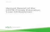 Annual Report of the CFPB Private Education Loan Ombudsman...loan debt relief companies. Section 4, the Private Education Loan Ombudsman’s Discussion, discusses complaint analysis
