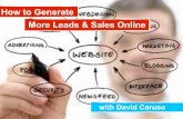 How to Generate More Leads & Sales Online ... How to Generate More Leads & Sales Online Establishing
