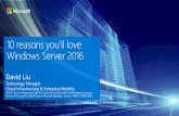 10 reasons to love Windows Server 2016note.microsoft.com/rs/578-UYY-044/images/10 reasons to... · 2020-03-08 · without downtime to workloads running on Hyper-V virtual machines.